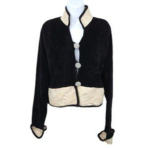 Womens XL Short Jacket NO SIZE TAG Cropped Boho Brocade Loop Button Closure